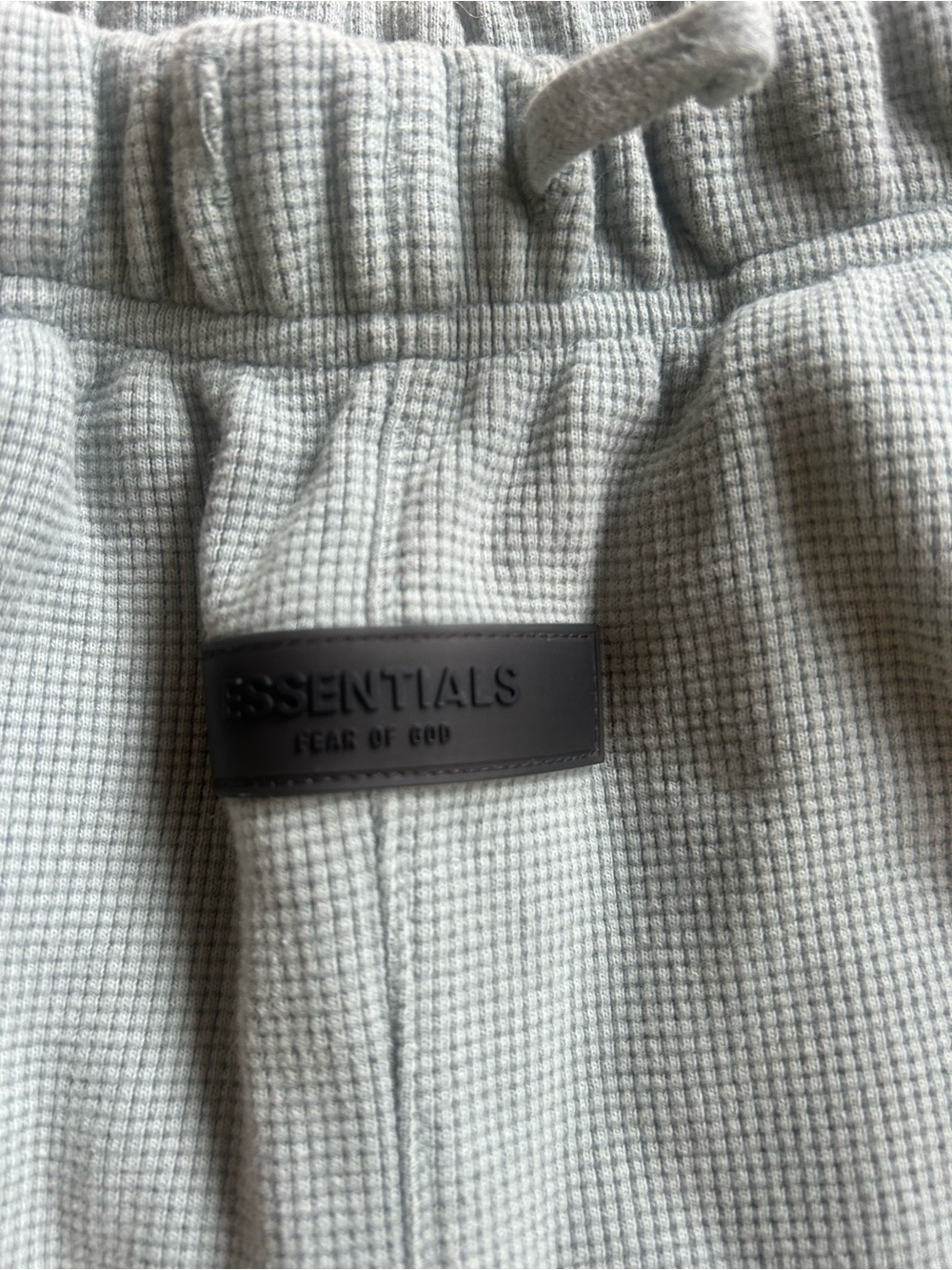 ESSENTIALS Fear of God kids sea foam green Waffle Knit Joggers